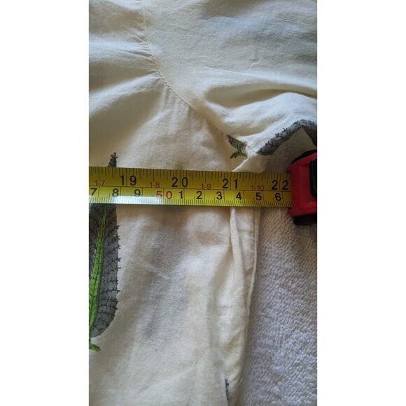 Pinkshink XXL Cotton Feather Block Design, 3/4 Sleeve, Boho, Artsy, Art to Wear - Picture 8 of 10